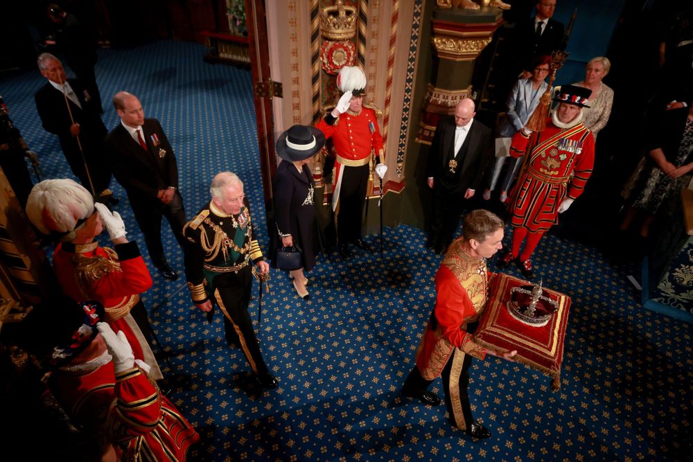 Prince Charles after  he delivered the Queen's Speech during a ceremony for the State Opening of Parliament at the Palace of Westminster 